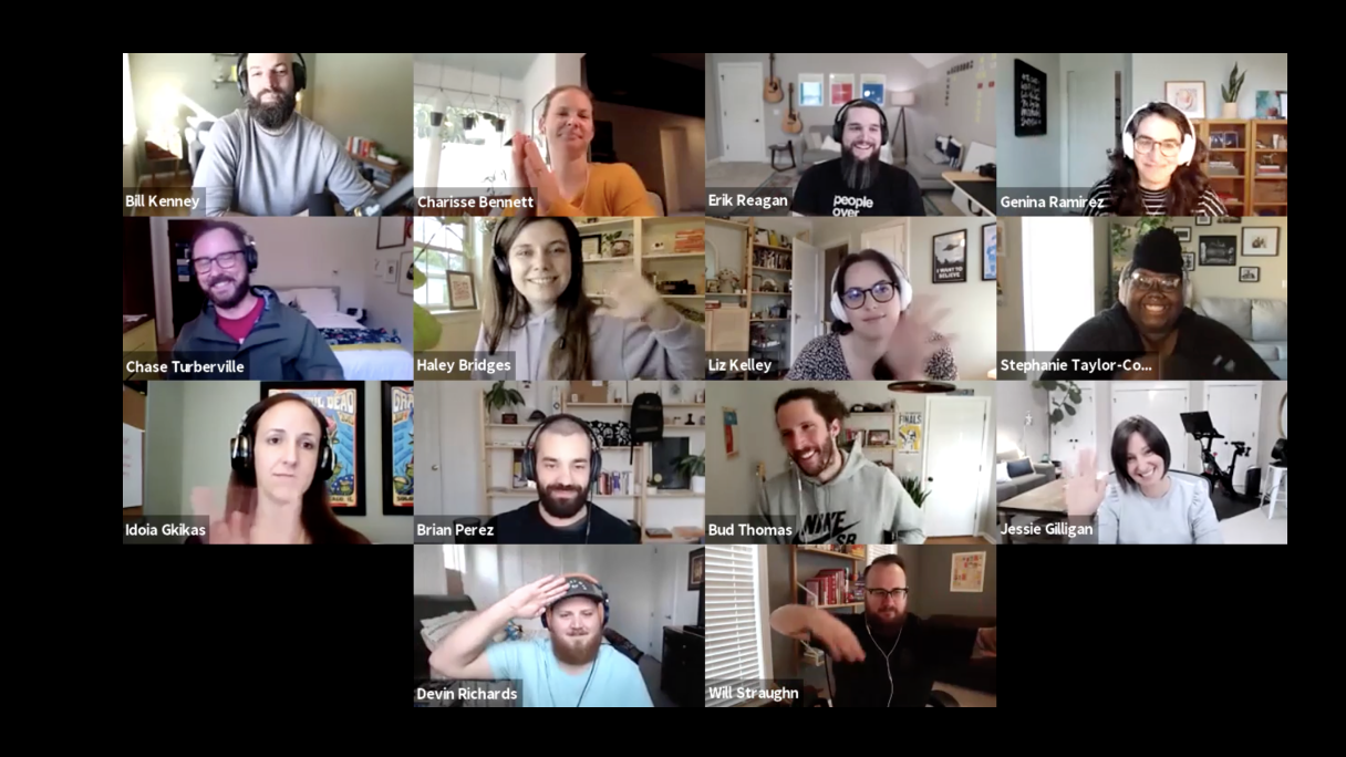 Screenshot of the Focus Lab team in a Zoom meeting.